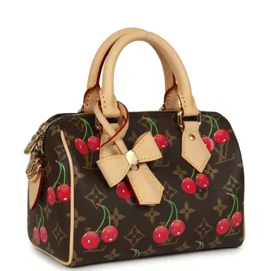 Louis Vuitton Louis Vuitton X Takashi Murakami Cerises Speedy Bandouliere 20 Bag Brown Cherry Monogram Gold Hardware | Thumbnail 2