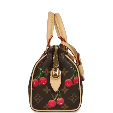 Louis Vuitton Louis Vuitton X Takashi Murakami Cerises Speedy Bandouliere 20 Bag Brown Cherry Monogram Gold Hardware | Thumbnail 3