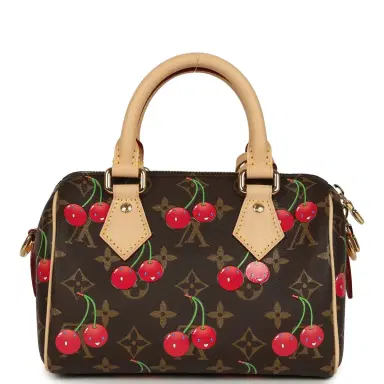 Louis Vuitton Louis Vuitton X Takashi Murakami Cerises Speedy Bandouliere 20 Bag Brown Cherry Monogram Gold Hardware | Thumbnail 4