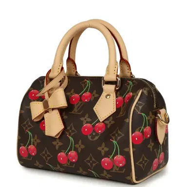 Louis Vuitton Louis Vuitton X Takashi Murakami Cerises Speedy Bandouliere 20 Bag Brown Cherry Monogram Gold Hardware | Thumbnail 5