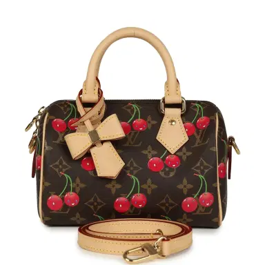 Louis Vuitton Louis Vuitton X Takashi Murakami Cerises Speedy Bandouliere 20 Bag Brown Cherry Monogram Gold Hardware | Thumbnail 1