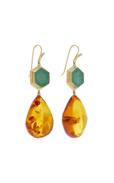 Annette Ferdinandsen Emerald And Amber Hive Earrings | Thumbnail 3 Annette Ferdinandsen Emerald And Amber Hive Earrings | Thumbnail 3