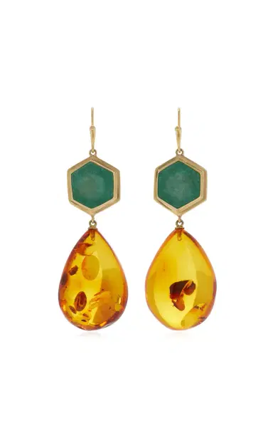 Annette Ferdinandsen Emerald And Amber Hive Earrings | Thumbnail 4 Annette Ferdinandsen Emerald And Amber Hive Earrings | Thumbnail 4