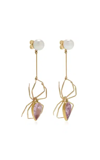 Annette Ferdinandsen Akoya Pearl Topaz And Diamond Enchanted Spider Earrings | Thumbnail 3 Annette Ferdinandsen Akoya Pearl Topaz And Diamond Enchanted Spider Earrings | Thumbnail 3