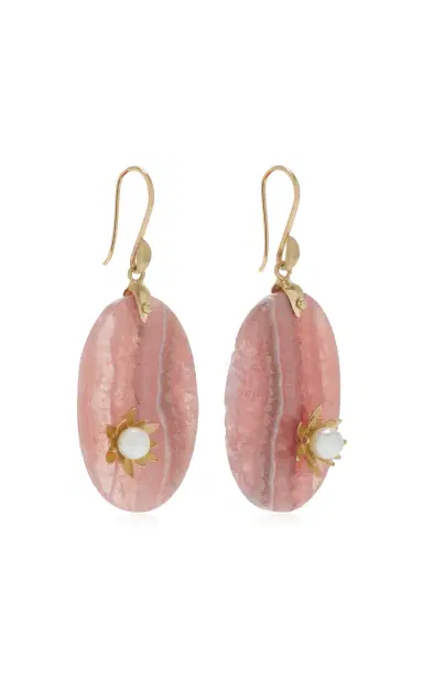 Annette Ferdinandsen Rhodochrosite And Pearl Waterlily Earrings | Thumbnail 3 Annette Ferdinandsen Rhodochrosite And Pearl Waterlily Earrings | Thumbnail 3