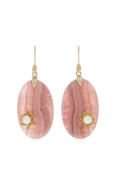 Annette Ferdinandsen Rhodochrosite And Pearl Waterlily Earrings | Thumbnail 4 Annette Ferdinandsen Rhodochrosite And Pearl Waterlily Earrings | Thumbnail 4