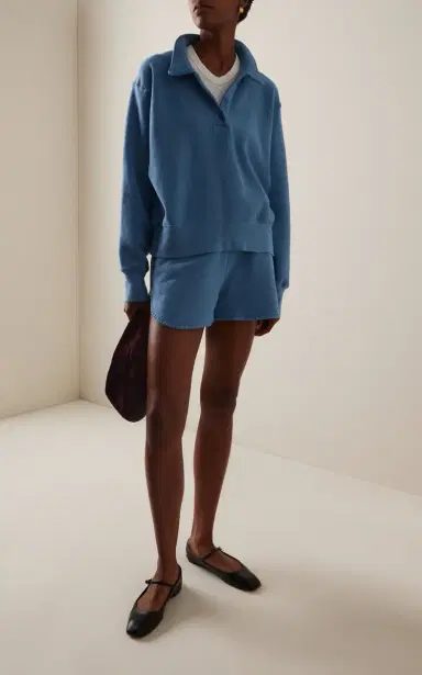 Les Tien Exclusive Serena Scallop Cotton Mini Shorts | Thumbnail 2