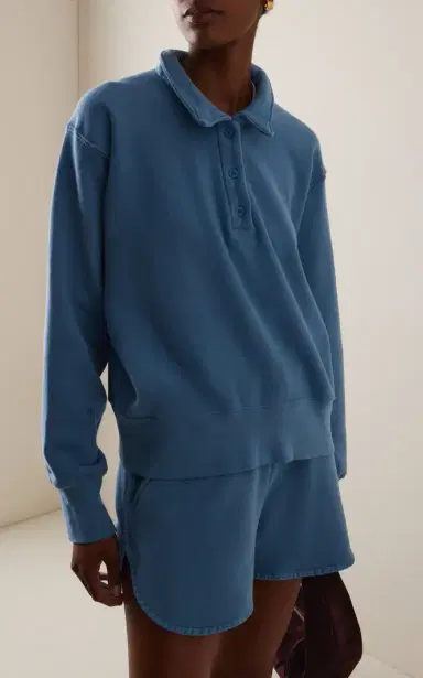 Les Tien Exclusive Cotton Henley Polo Sweatshirt | Thumbnail 2