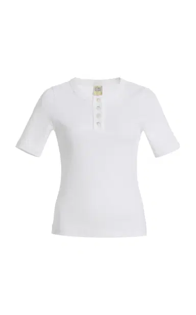 FLORE FLORE Jess Cotton Henley T-Shirt | Thumbnail 11 FLORE FLORE Jess Cotton Henley T-Shirt | Thumbnail 11