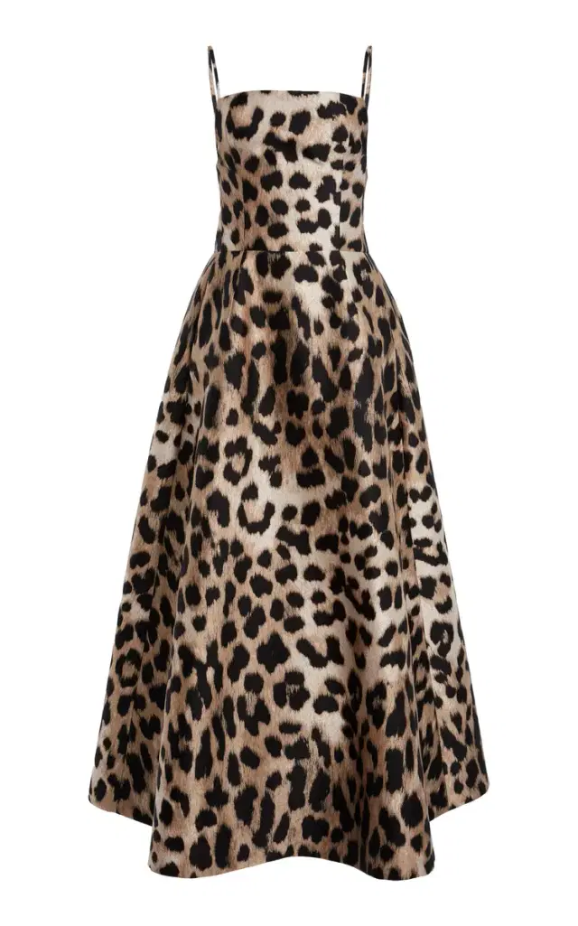 Sliced Leopard Midi Dress