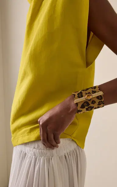 Silvia Furmanovich 18K Yellow Gold Leopard Woven Bead Bracelet | Thumbnail 4