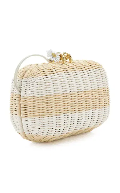 Bottega Veneta Knot Striped Wicker Clutch | Thumbnail 4 Bottega Veneta Knot Striped Wicker Clutch | Thumbnail 4