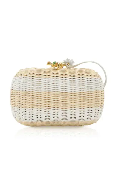 Bottega Veneta Knot Striped Wicker Clutch | Thumbnail 1 Bottega Veneta Knot Striped Wicker Clutch | Thumbnail 1