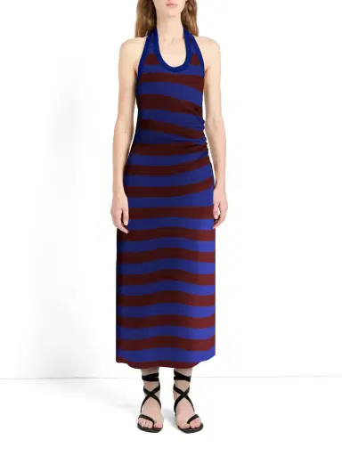 Proenza Schouler Frann Striped Cotton Halter Midi Dress | Thumbnail 2 Proenza Schouler Frann Striped Cotton Halter Midi Dress | Thumbnail 2