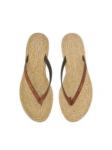 Saint Laurent Leather and Raffia Flip Flops | Thumbnail 2 Saint Laurent Leather and Raffia Flip Flops | Thumbnail 2