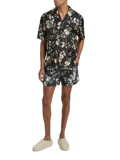 SIMKHAI Men's Casper Floral Silk Shirt - Floral Print | Thumbnail 2 SIMKHAI Men's Casper Floral Silk Shirt - Floral Print | Thumbnail 2