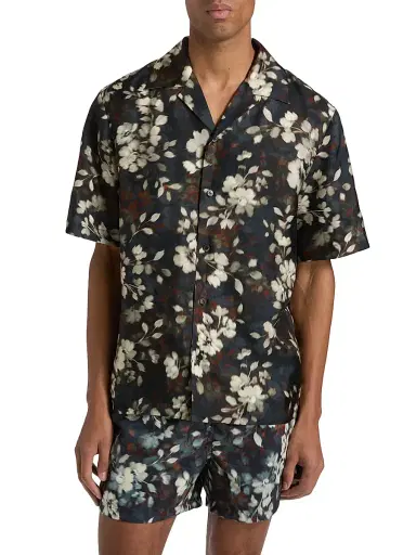 SIMKHAI Men's Casper Floral Silk Shirt - Floral Print | Thumbnail 3 SIMKHAI Men's Casper Floral Silk Shirt - Floral Print | Thumbnail 3