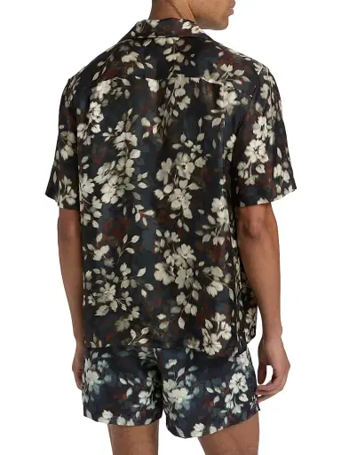 SIMKHAI Men's Casper Floral Silk Shirt - Floral Print | Thumbnail 5 SIMKHAI Men's Casper Floral Silk Shirt - Floral Print | Thumbnail 5