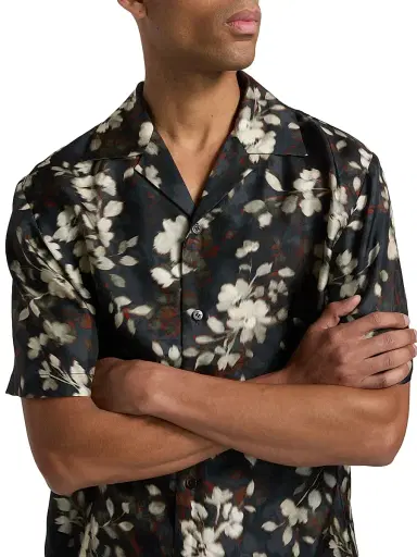 SIMKHAI Men's Casper Floral Silk Shirt - Floral Print | Thumbnail 6 SIMKHAI Men's Casper Floral Silk Shirt - Floral Print | Thumbnail 6