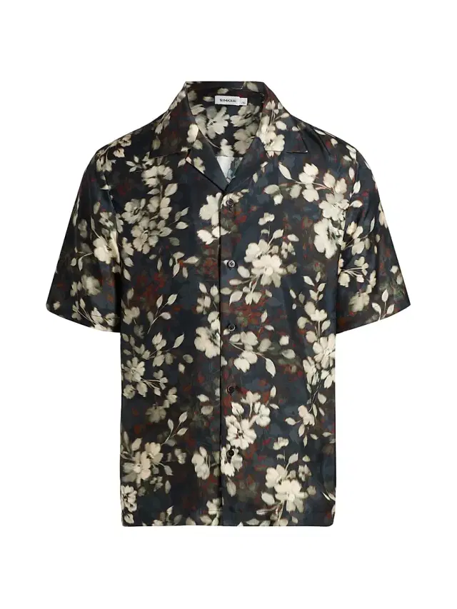 SIMKHAI Men's Casper Floral Silk Shirt - Floral Print