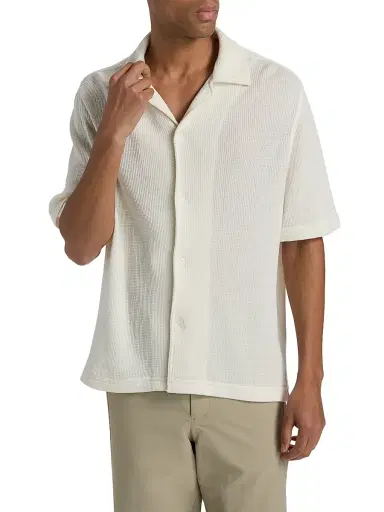 Simkhai Men's Troy Rib-Knit Shirt | Thumbnail 3 Simkhai Men's Troy Rib-Knit Shirt | Thumbnail 3