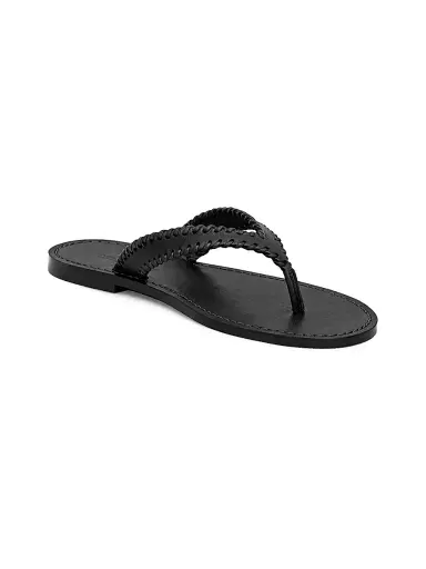 Cinq à Sept Women's Jessica Woven Leather Flat Sandals - Black - Size 11 | Thumbnail 2