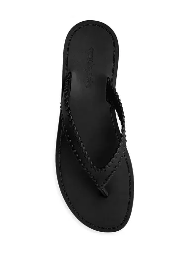 Cinq à Sept Women's Jessica Woven Leather Flat Sandals - Black - Size 11 | Thumbnail 3