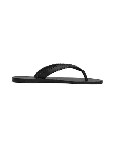 Cinq à Sept Women's Jessica Woven Leather Flat Sandals - Black - Size 11 | Thumbnail 1