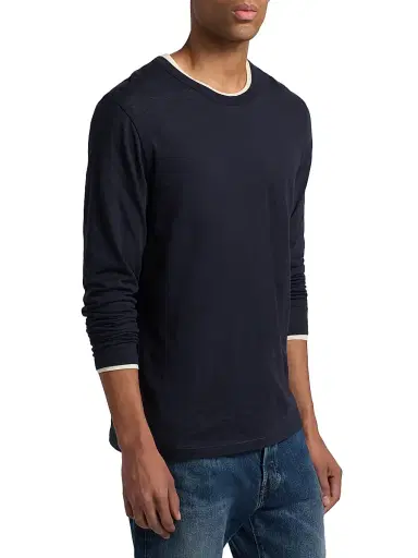 Vince Men's Fine Slub Cotton Double-Layer Crewneck T-Shirt - Coastal Smock - Size XXL | Thumbnail 4