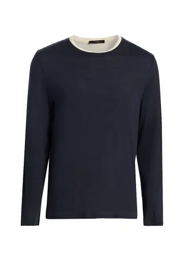 Vince Men's Fine Slub Cotton Double-Layer Crewneck T-Shirt - Coastal Smock - Size XXL | Thumbnail 1