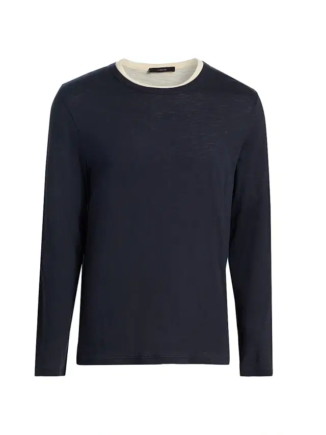 Vince Men's Fine Slub Cotton Double-Layer Crewneck T-Shirt - Coastal Smock