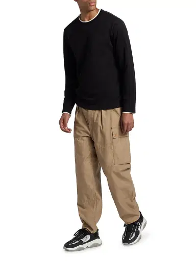 Vince Men's Fine Slub Cotton Double-Layer Crewneck T-Shirt - Black Smock - Size XXL | Thumbnail 2