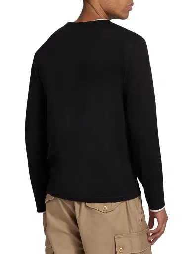 Vince Men's Fine Slub Cotton Double-Layer Crewneck T-Shirt - Black Smock - Size XXL | Thumbnail 5