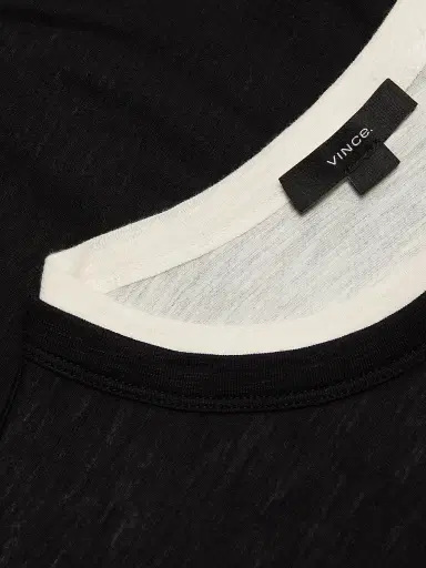 Vince Men's Fine Slub Cotton Double-Layer Crewneck T-Shirt - Black Smock - Size XXL | Thumbnail 7