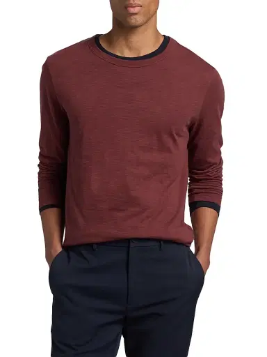 Vince Men's Fine Slub Cotton Double-Layer Crewneck T-Shirt - Deep Satin - Size XXL | Thumbnail 3