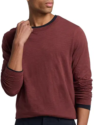 Vince Men's Fine Slub Cotton Double-Layer Crewneck T-Shirt - Deep Satin - Size XXL | Thumbnail 6