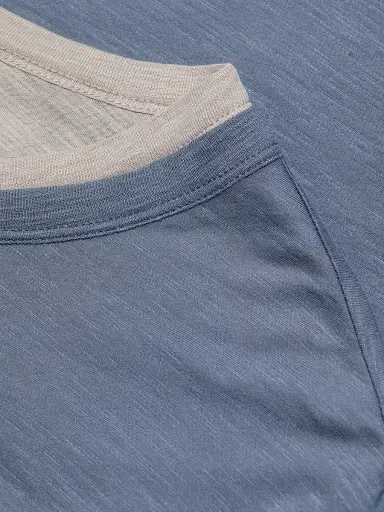 Vince Men's Fine Slub Cotton Double-Layer Crewneck T-Shirt - Hawk Blue Coyote | Thumbnail 7 Vince Men's Fine Slub Cotton Double-Layer Crewneck T-Shirt - Hawk Blue Coyote | Thumbnail 7