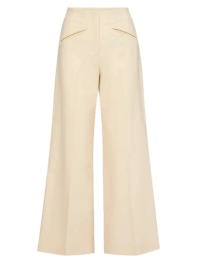 Women's Cassidee Cotton-Blend Wide-Leg Pants - Ecru
