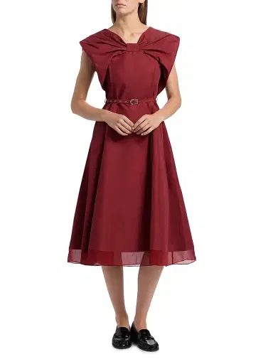 3.1 Phillip Lim Women's Draped Bow Cocktail Dress - Crimson | Thumbnail 3 3.1 Phillip Lim Women's Draped Bow Cocktail Dress - Crimson | Thumbnail 3