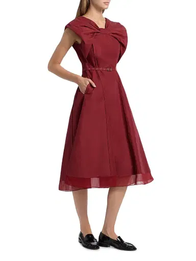 3.1 Phillip Lim Women's Draped Bow Cocktail Dress - Crimson | Thumbnail 4 3.1 Phillip Lim Women's Draped Bow Cocktail Dress - Crimson | Thumbnail 4