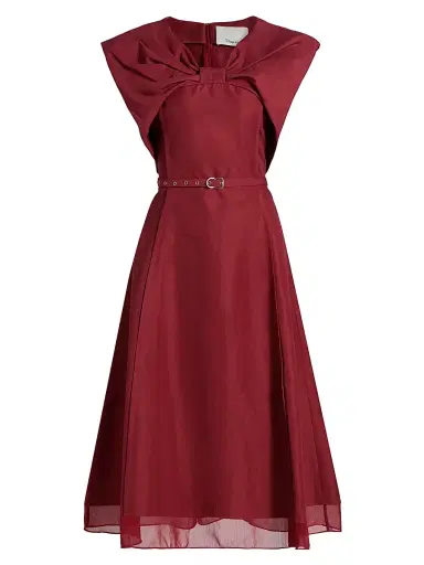 3.1 Phillip Lim Women's Draped Bow Cocktail Dress - Crimson | Thumbnail 1 3.1 Phillip Lim Women's Draped Bow Cocktail Dress - Crimson | Thumbnail 1