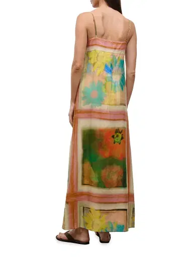 Staud Women's Laura Printed Linen Maxi Dress - Superbloom Scarf | Thumbnail 4 Staud Women's Laura Printed Linen Maxi Dress - Superbloom Scarf | Thumbnail 4