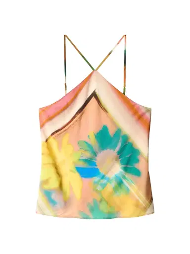 Staud Women's Cubism Halterneck Top - Superbloom Scarf - Size 14 | Thumbnail 1 Staud Women's Cubism Halterneck Top - Superbloom Scarf - Size 14 | Thumbnail 1