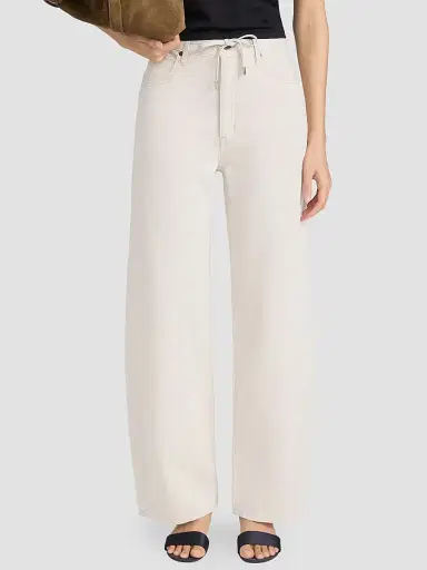 Frame Women's The Off Duty Drawstring Cotton-Linen Jeans - Natural Ecru - Size 31 | Thumbnail 3