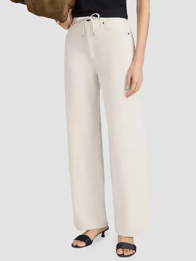 Frame Women's The Off Duty Drawstring Cotton-Linen Jeans - Natural Ecru - Size 31 | Thumbnail 5