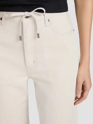 Frame Women's The Off Duty Drawstring Cotton-Linen Jeans - Natural Ecru - Size 31 | Thumbnail 6