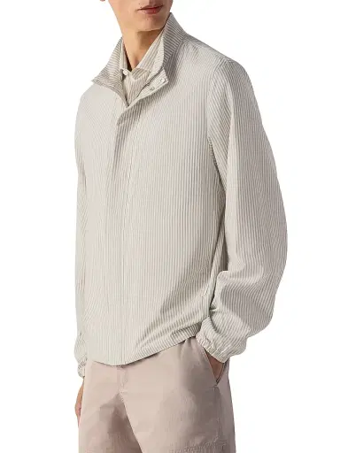 Zegna Men's Silk Blouson Jacket | Thumbnail 2