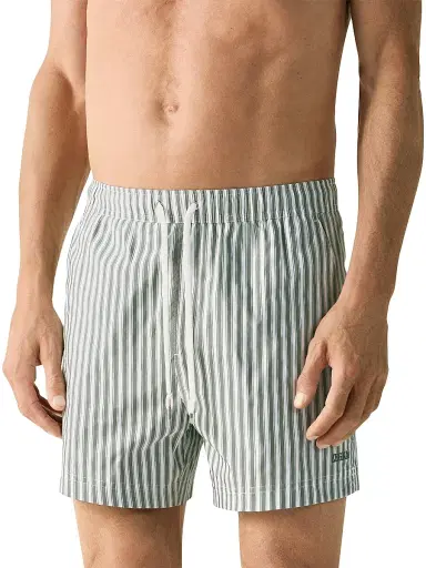 Zegna Men's Striped Swim Trunks - Pine Green - Size Small | Thumbnail 2