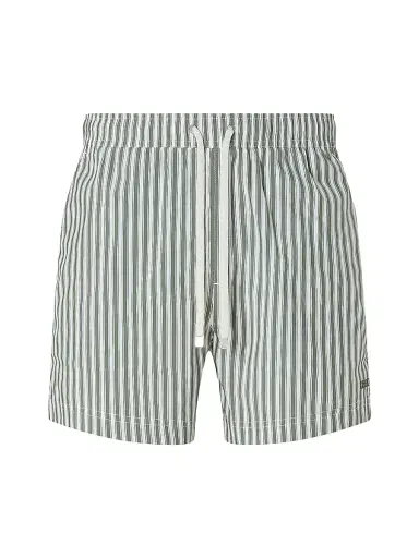 Zegna Men's Striped Swim Trunks - Pine Green - Size Small | Thumbnail 1