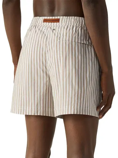 Zegna Men's Striped Swim Trunks - Light Taupe - Size XXL | Thumbnail 3
